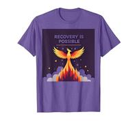 La recuperación es Posible Phoenix Rising Inspiración Camiseta, Hombre, Morado Jaspeado, 3XL