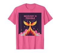La recuperación es Posible Phoenix Rising Inspiración Camiseta, Hombre, Rosa Jaspeado, 3XL