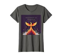 La recuperación es Posible Phoenix Rising Inspiración Camiseta, Mujer, Asfalto, 3XL