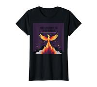 La recuperación es Posible Phoenix Rising Inspiración Camiseta, Mujer, Negro, S