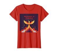 La recuperación es Posible Phoenix Rising Inspiración Camiseta, Mujer, Rojo, XL