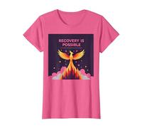 La recuperación es Posible Phoenix Rising Inspiración Camiseta, Mujer, Rosa Jaspeado, 3XL