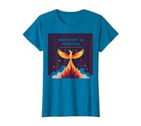 La recuperación es Posible Phoenix Rising Inspiración Camiseta, Mujer, Zafiro, 3XL