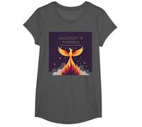 La recuperación es Posible Phoenix Rising Inspiración Camiseta, Niñas, Asfalto, L