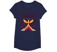 La recuperación es Posible Phoenix Rising Inspiración Camiseta, Niñas, Azul Marino, S