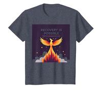 La recuperación es Posible Phoenix Rising Inspiración Camiseta, Niños, Azul Jaspeado, 12 años