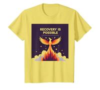 La recuperación es Posible Phoenix Rising Inspiración Camiseta, Niños, Limón, 10 años