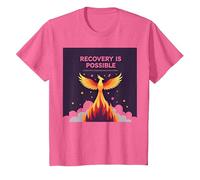La recuperación es Posible Phoenix Rising Inspiración Camiseta, Niños, Rosa Jaspeado, 12 años