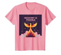 La recuperación es Posible Phoenix Rising Inspiración Camiseta, Niños, Rosado, 8 años