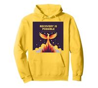 La recuperación es Posible Phoenix Rising Inspiración Sudadera con Capucha, Unisex para Adultos, Limón, M