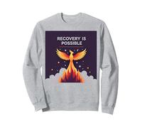 La recuperación es Posible Phoenix Rising Inspiración Sudadera, Unisex para Adultos, Gris Jaspeado, XXL