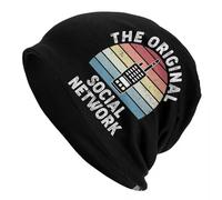 La Red Social Original Gorra de Punto cálida Moda Gorra de Tope otoño Invierno al Aire Libre Gorros para Hombres Mujeres Adultas