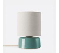 LA REDOUTE INTERIEURS Lámpara De Mesa De Cerámica Y Lino, Altura 25 Cm, Amaga. Talla talla única. Color verde grisáceo