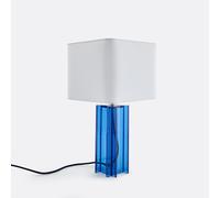 LA REDOUTE INTERIEURS Lámpara De Sobremesa De Vidrio Coloreado Y Lino, BIMO. Talla talla única. Color azul