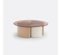 LA REDOUTE INTERIEURS Mesa De Centro Con 2 Pufs, POGLIO. Talla talla única. Color Ámbar