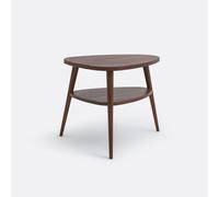 LA REDOUTE INTERIEURS Mesita De Noche Vintage Con Tablero Doble De Nogal Y Chapa De Madera, QUILDA. Talla talla única. Color madera oscura