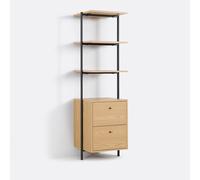 LA REDOUTE INTERIEURS Módulo De Vestidor 3 Baldas 2 Cajones, Talist. Talla talla única. Color Negro/Madera