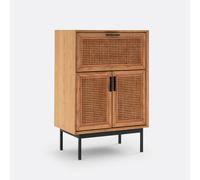 LA REDOUTE INTERIEURS Mueble Bar De Roble, Chapado De Madera Y Caña, Waska. Talla talla única. Color Roble