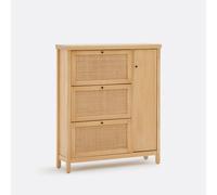 LA REDOUTE INTERIEURS Mueble Zapatero De Pino Macizo Y Caña De Ratán, Gabin. Talla talla única. Color Natural