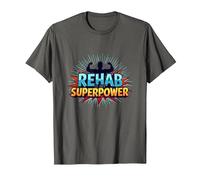 La rehabilitación es mi Fuerza de recuperación Motivacional de Superpotencia Camiseta, Hombre, Asfalto, M