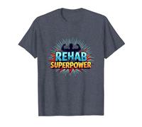 La rehabilitación es mi Fuerza de recuperación Motivacional de Superpotencia Camiseta, Hombre, Azul Jaspeado, 3XL