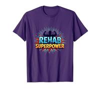 La rehabilitación es mi Fuerza de recuperación Motivacional de Superpotencia Camiseta, Hombre, Morado, M