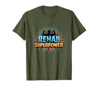 La rehabilitación es mi Fuerza de recuperación Motivacional de Superpotencia Camiseta, Hombre, Verde Oliva, 3XL