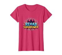 La rehabilitación es mi Fuerza de recuperación Motivacional de Superpotencia Camiseta, Mujer, Rojo Jaspeado, XS