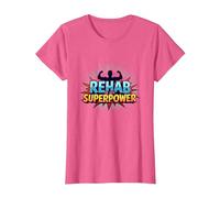 La rehabilitación es mi Fuerza de recuperación Motivacional de Superpotencia Camiseta, Mujer, Rosa Jaspeado, L