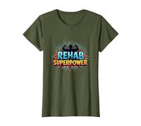 La rehabilitación es mi Fuerza de recuperación Motivacional de Superpotencia Camiseta, Mujer, Verde Oliva, 3XL