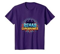 La rehabilitación es mi Fuerza de recuperación Motivacional de Superpotencia Camiseta, Niños, Morado, 3 años
