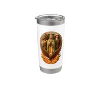 La Reina Virgen de Guadalupe Pancho Villa Guerrero Azteca Vaso térmico de acero inoxidable de doble pared
