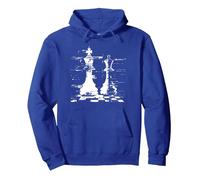 La Reina y el Rey del ajedrez Sudadera con Capucha, Unisex para Adultos, Azul Real, XXL