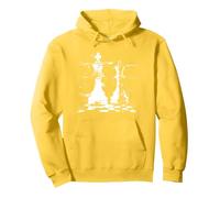 La Reina y el Rey del ajedrez Sudadera con Capucha, Unisex para Adultos, Limón, S