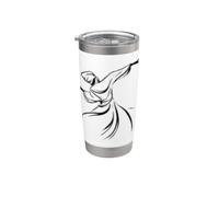 La relación derviche entre el hombre y Dios Line Art Vaso térmico de acero inoxidable de doble pared