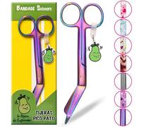 La Repera de Enfermera® Tijeras Enfermería - Tijeras Pico de Pato Punta Roma Acero Inoxidable | Punta Redonda Profesional | Regalos de Enfermería y Accesorios Enfermera TCAE (RAINBOW DREAM)