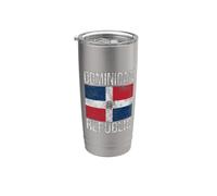 LA REPÚBLICA DOMINICANA BANDERA DE ARMAS BANNER COLORES Vaso térmico de acero inoxidable de doble pared
