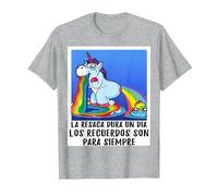 La Resaca Dura un día - Resaca de Alcohol Bebedor de Alcohol Camiseta, Hombre, Gris Jaspeado, 4XL