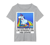 La Resaca Dura un día - Resaca de Alcohol Bebedor de Alcohol Camiseta, Mujer Tallas Grandes, Gris Jaspeado, 5XL Grande