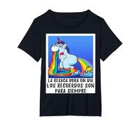 La Resaca Dura un día - Resaca de Alcohol Bebedor de Alcohol Camiseta, Mujer Tallas Grandes, Negro, 4XL Grande