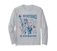 La Resistencia es Libertad Patriótica Libertad USA Celebración Manga Larga