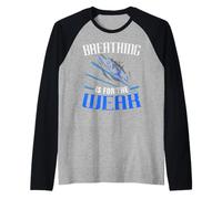 La respiración es para el Amante de la natación débil Nadador Camiseta Manga Raglan