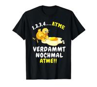 La respiración vuelve a Respirar un Pollito Divertido. Camiseta gráfica económica, Hombre, Negro, L