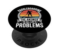 La respuesta a todos los problemas de la vida Retro Paddleboarding PopSockets PopGrip Adhesivo