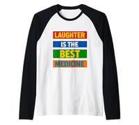 La Risa es la Mejor Medicina Oficina del Día Mundial de la Risa Camiseta Manga Raglan