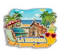 La Romana República Dominicana - Imán 3D de madera para nevera, recuerdo de ciudad, recuerdo, lindo adhesivo decorativo para el hogar y la cocina