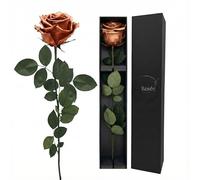 LA ROSEE ETERNELLE Rosa Eterna Perfumada con Tallo Largo - Rosa Preservada Natural - Flor Eterna de Ecuador - Regalo Original para Mujer, Novia o Madre - Color : Rose Gold