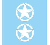 La Ruotante Juego de 2 pegatinas estrella militar vintage destruida US Army 4x4 todoterreno varios tamaños y colores (blanco, 15 cm)