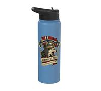 La sangre vikinga corre por mis venas Bandera de Noruega Ro noruego Stainless Steel Insulated Water Bottle