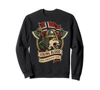 La Sangre vikinga Corre por mis Venas Bandera de Noruega Ro Noruego Sudadera